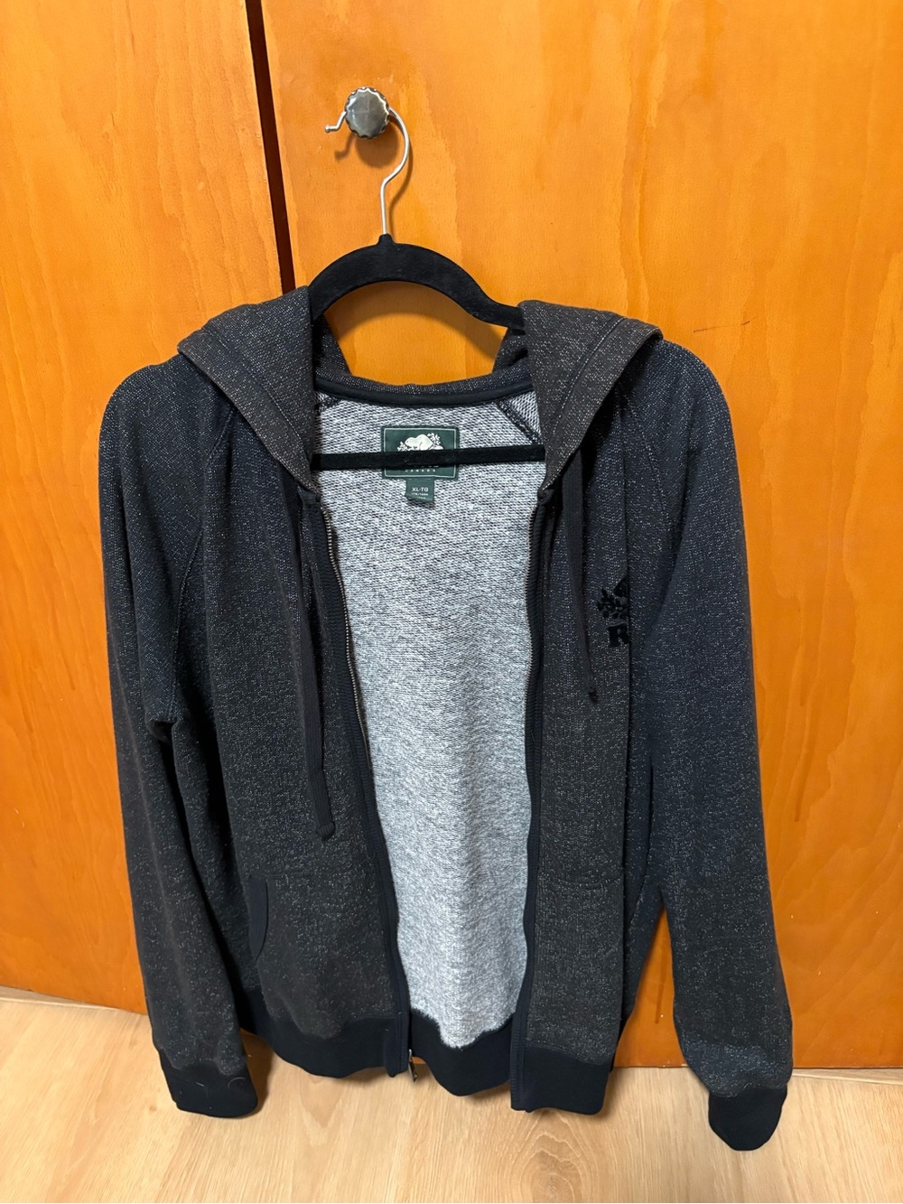 Roots Men's Charcoal Zip-Up Hoodie Sweater